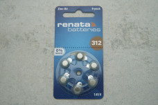 Батарейка Renata ZA312 -D6 Возд-цинк PR70 PR536 для слухових апаратів (1шт)