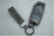 Чохол KIA графіт метал + сіра шкіра, універсальний