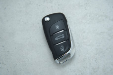 Корпус пульта Peugeot Citroen HU83 3 кнопки (хром)