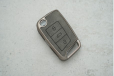 Чохол VW/Skoda/Seat сірий, вставки з екошкіри + поліуретан