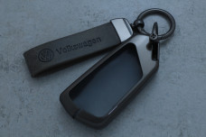 Чохол VW графіт метал + сіра шкіра, універсальний