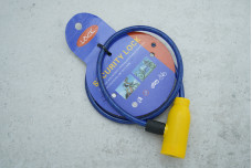 Замок велосипедний Security Lock, 2 ключа, 61см синій з жовтим замком