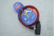 Замок велосипедний Security Lock, 2 ключа, 10х65см червоний з чорним замком