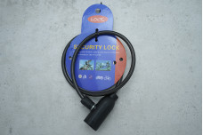 Замок велосипедний Security Lock, 2 ключа, 61см чорний з чорним замком