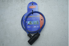 Замок велосипедний Security Lock, 2 ключа, 61см синій з чорним замком