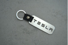 Брелок Tesla пластина метал(10*2,5см)
