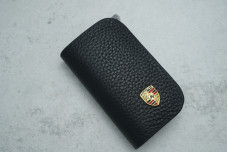 Автоключниця-чохол Porsche шкіра чорна