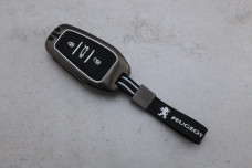 Чохол Peugeot графіт метал + силікон чорний