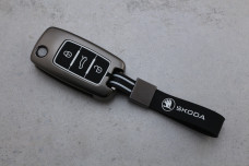 Чохол Skoda графіт метал + силікон чорний