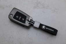Чохол Skoda графіт метал + силікон чорний