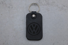 Брелок авто шкіра VW чорний з кільцем (Т) тип 3