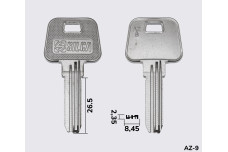 Заготовка ключа AZBE 9 (AZ 6-Silka)