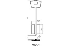 Заготовка ключа MTP 5 (МОТТУРА) / MT9G