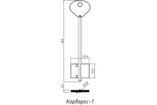 Заготовка ключа КЕРБЕРОС №1