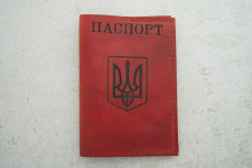 Обкладинка на паспорт червоний шкіра