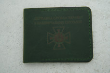 Обкладинка ДСНС зелена шкіра