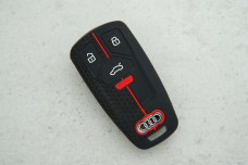 Чохол Audi чорний з червоним силікон