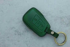 Чохол VW / SKODA зелена шкіра
