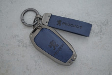 Чохол Peugeot сірий синій метал шкіра універсальний