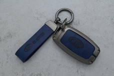 Чохол KIA сірий синій метал шкіра універсальний