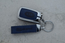 Чохол KIA синій метал шкіра універсальний