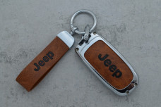 Чохол JEEP коричневий шкіра + метал, універсальний