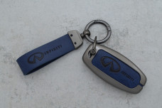 Чохол Infiniti сірий синій метал шкіра