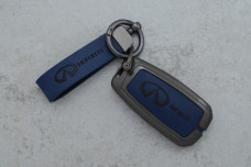 Чохол Infiniti сірий синій метал + шкіра, універсальний