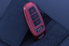 Чохол Audi carbon червоний