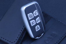 Чохол Land Rover / Jaguar срібло фактура шкіри